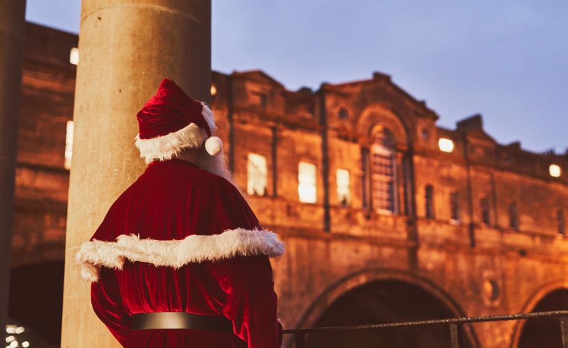 Father Christmas at Pulteney Bridge